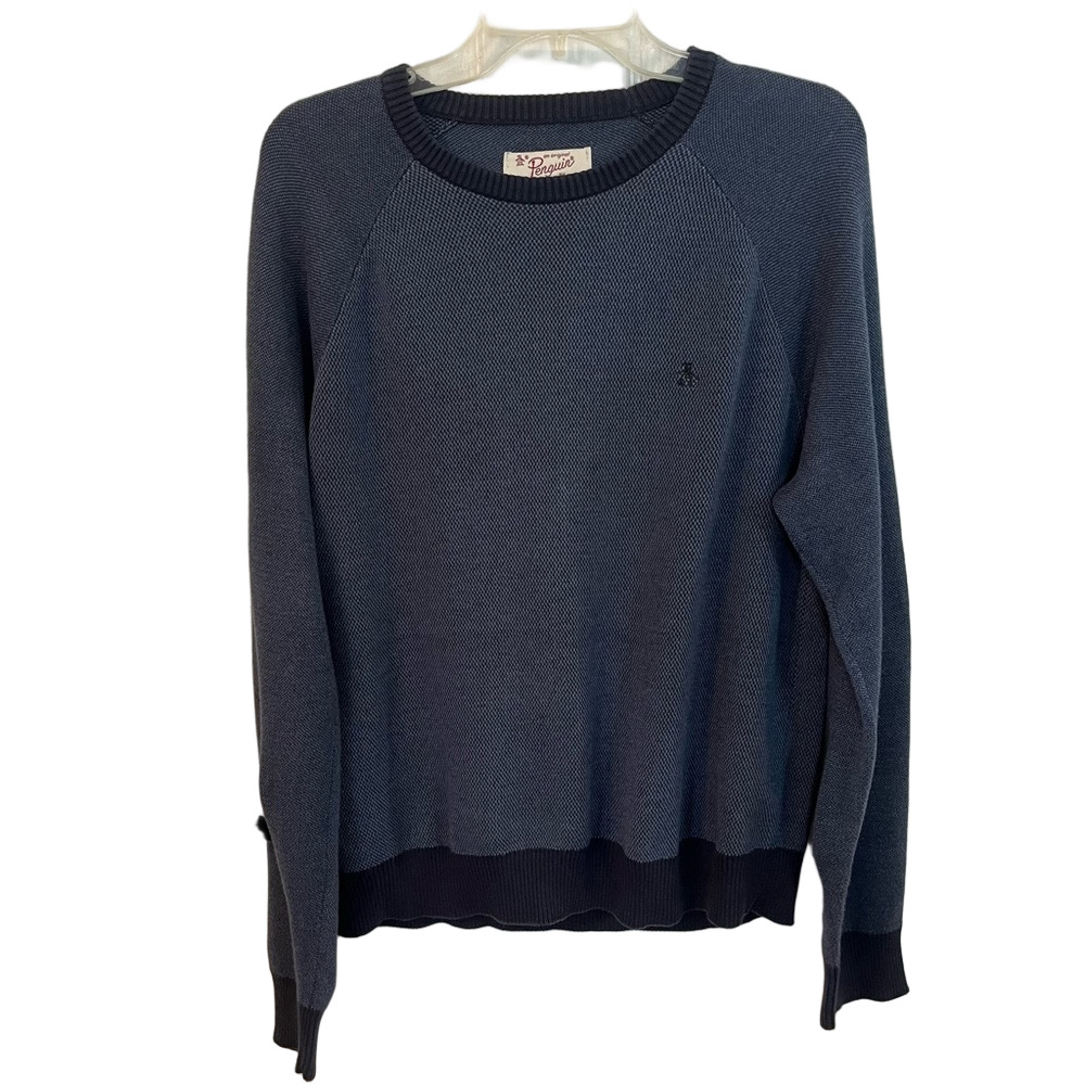 Original Penguin by Munsingwear Men’s Navy Raglan Ling Sleeve Sweater Large